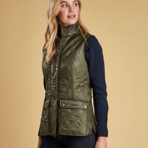 Barbour Quilted Vest Im Olive Sz 4/S